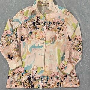 Women’s Vintage Paris Scene Alex Garay 70's Sakowitz Size 8 (VTG)